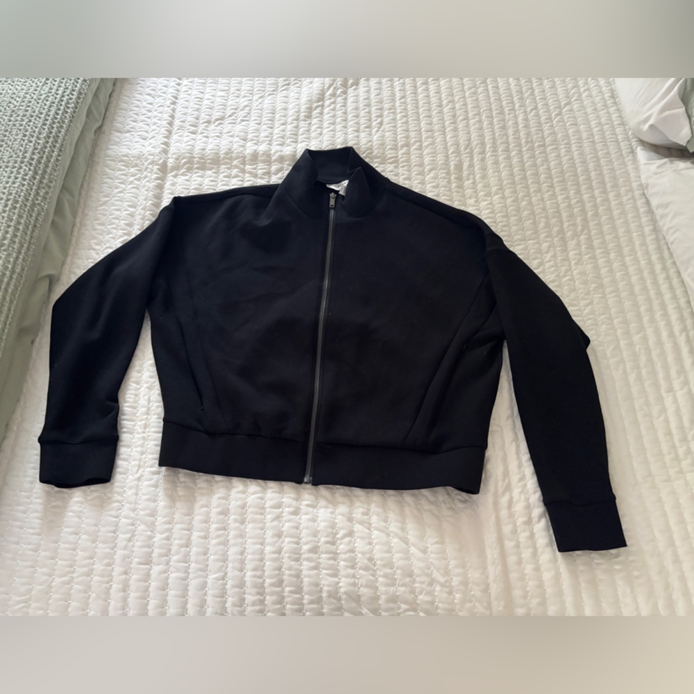SPANX Black Zip-Up Jacket